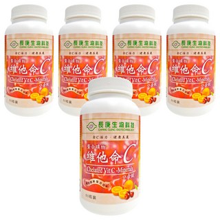 長庚生物科技 螯合礦物 維他命C 口含錠, 60錠, 1.2g, 5罐