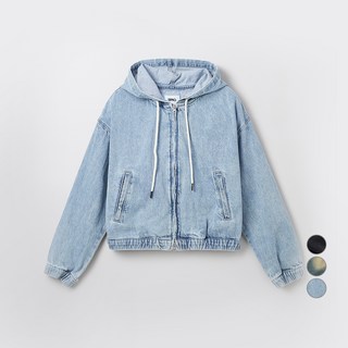 SPAO 女性丹寧短版連帽拉鍊外套