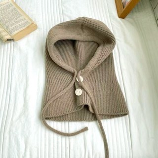 Paperments 冬季保暖巴拉克拉法帽連帽抽繩帽 23582, 1個, 咖啡色