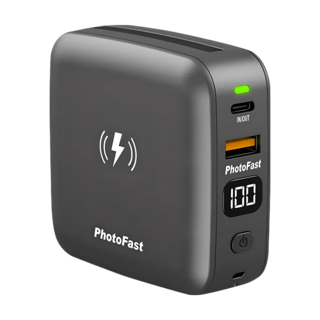 PhotoFast 銀箭資訊 MUTICharge Ultra 迷你磁吸行動電源 10000mAh USB-A/Type-C, MUTICHARGEPLUS10000, 黑色