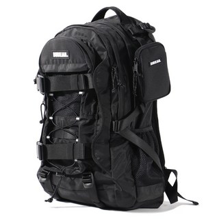 bubilian Deluxe多功能尼龍防水透氣筆電後背包, 黑色