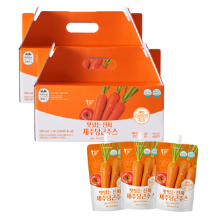 유기농마루 정품 국내산 맛있는 진짜 제주당근주스 20p, 2L, 2박스