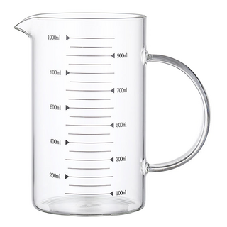 卡特屋 玻璃刻度量杯 無蓋, 1L, 1個