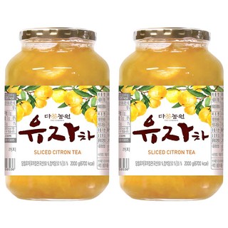 Danongwon 切片柚子茶, 2kg, 1入, 2罐