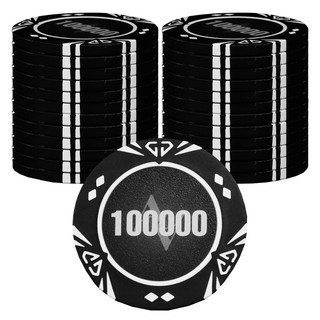 AAHM 鑽石撲克籌碼 100000, 黑色, 25個