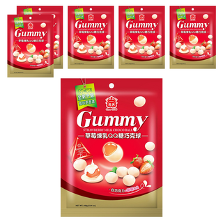 義美 QQ糖巧克球 三角包 草莓煉乳, 160g, 6袋