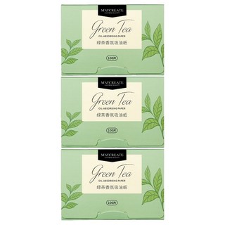 MAYCREATE 健美創研 香氛吸油面紙 綠茶香氛, 3組, 100入