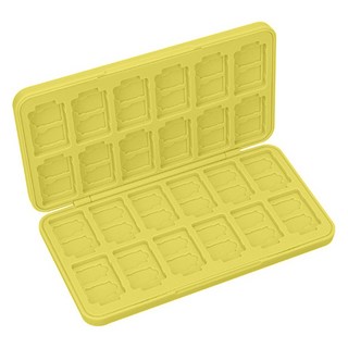 HOHOO 任天堂 Switch OLED Lite 相容 遊戲卡 24格 卡匣收納盒, 1個, 素色黃, 單一商品