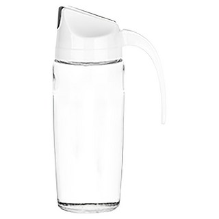 自動開合油醋瓶 大口徑玻璃瓶口 弧形手握柄, 630ml, 1個