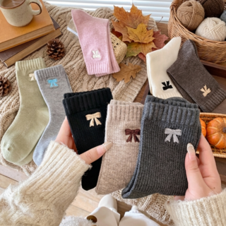 스펠로 여성용 리본 포인트 중목 양말 8켤레 세트