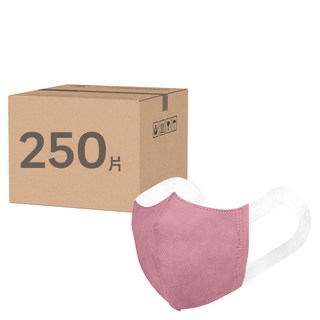 順易利 立體醫用口罩 寬耳成人 L, 太妃紅, 50片, 5盒