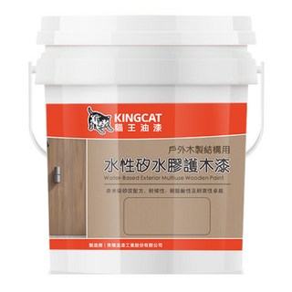 KINGCAT 貓王油漆 水性護木漆 HW-1600 戶外木製結構用, 黑胡桃, 1L, 1個