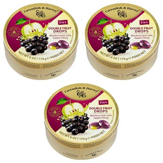 Cavendish & Harvey 卡恩迪許 蘋果夾心黑醋栗風味糖, 3盒, 175g