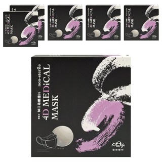 宏瑋 小臉符貼不脫妝設計4D口罩, 6盒, 法式奶油, 10片