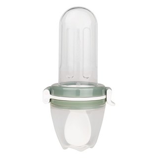 kidsme 咬咬樂輔食器 擠壓式升級版 Set 訓練寶寶手眼口協調 醫療級矽膠材質 附防塵蓋, 柚子綠, 1組