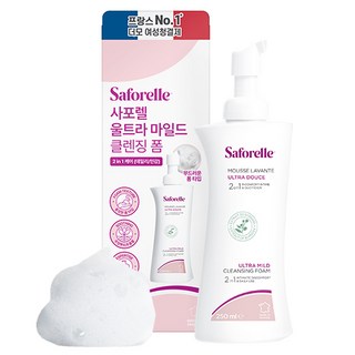 Saforelle 絲膚潔 女性私密溫和清潔慕斯, 250毫升, 1瓶
