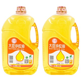 台糖大豆沙拉油，不飽和脂肪酸含量80%以上，經濟實惠，適合煎、煮、炒及製作沙拉, 3L, 2瓶