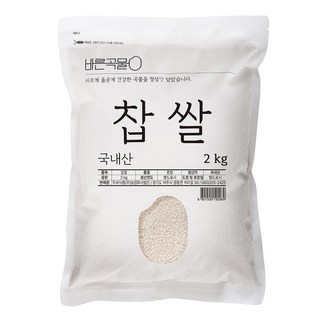 바른곡물 국산 찹쌀, 2kg, 1개