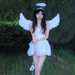 Elsso 女性用萬聖節角色扮演天使惡魔翅膀套組