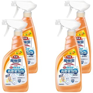 Kao 花王 Magiclean 魔術靈 高密泡馬桶清潔劑 噴槍式 柑橘消臭 清新除臭 升級泡沫 緊密附著 強效清潔, 500ml, 4瓶