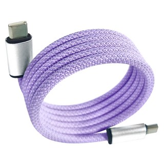 HONG JIN 宏晉 Type-C-Lightning 多彩磁吸充電線 30W, 1m, 深紫色, 1條