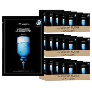 JMsolution 肌司研 水潤光澤急救面膜 玻尿酸高機能纖維面膜 每片含28ml精華液, 10入, 3盒