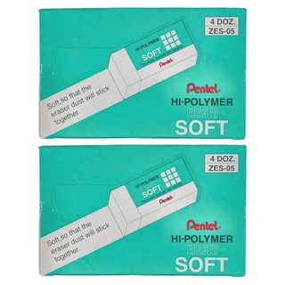 Pentel 飛龍文具 Hi-Polymer SOFT 超黏屑型橡皮擦 Set 48, ZES-05, 2盒