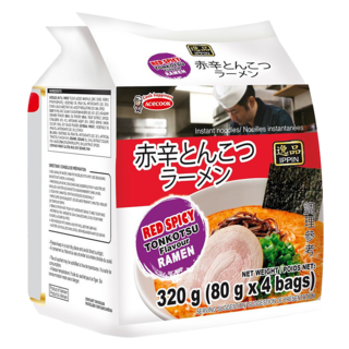 AceCOOK IPPIN 逸品 辛辣豚骨風味麵 80g, 4包