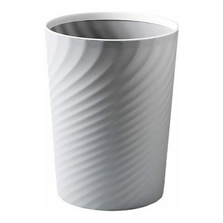 Life+ 北歐ins風 創意時尚波紋壓圈無蓋垃圾桶 10L, 22.5 x 28.5 x 18.5cm, 質感灰
