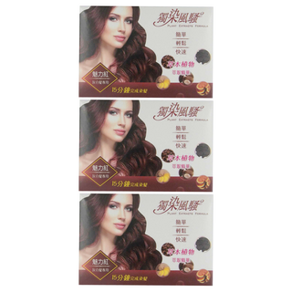 獨染風騷 泡泡染髮乳 Set 灰白髮專用, 2H魅力紅, 3盒