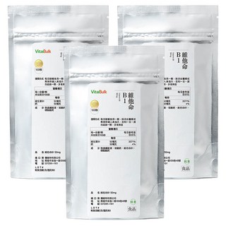 VitalBulk 維他命 B1, 100顆, 50mg, 3包