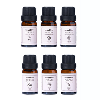 PURARE 天然植物萃取放鬆舒眠單方精油6入組, 1組, 60ml, 薰衣草/佛手柑/橙花/洋甘菊/甜橙/依蘭