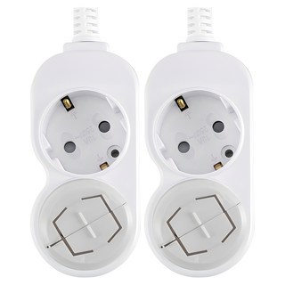 EcoPowerTap 韓國製一般接地兩孔延長線 EPM-402, 白色, 40cm, 2個