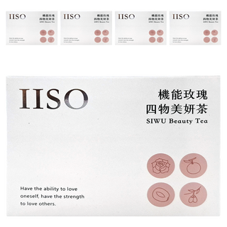 仁濟中藥 IIISO 機能玫瑰四物美妍茶 Set - 暖暖四寶, 紅潤健康, 不添加黑糖/冰糖, 6g, 12包, 5盒
