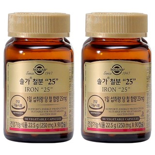 SOLGAR 鐵質補充膠囊, 90顆, 2罐