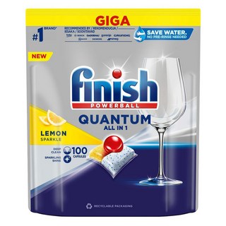 finish QUANTUM LEMON 洗碗錠 06465, 1袋, 1040g