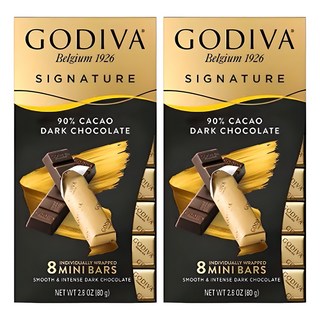 GODIVA 醇享系列90%黑巧克力, 80g, 2片