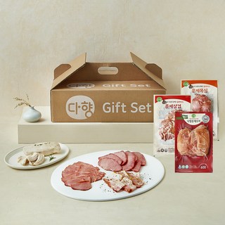 다향오리 훈제오리 600g + 목심 400g + 삼겹 400g + 닭가슴살 600g 4종 세트, 1세트