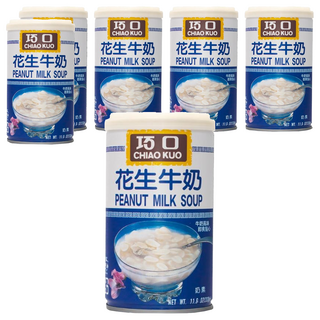 巧口 花生牛奶, 小巧包裝, 早餐宵夜甜點皆宜, 330g, 6罐