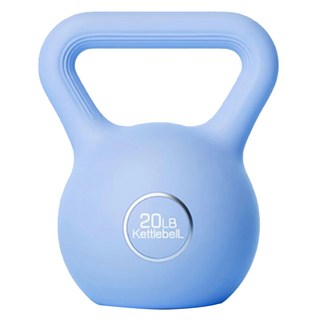 FOSO 硬壺鈴 藍色 20lb 1個 - 健身重訓器材 人體工學手柄 居家健身必備