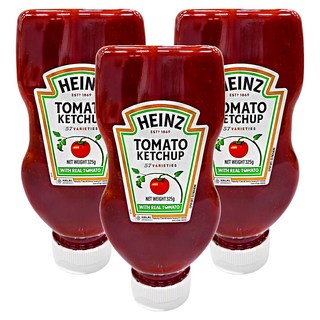 HEINZ 亨氏 蕃茄醬 倒瓶裝, 獨特專利擠壓瓶設計，使用方便且不沾手, 325g, 3瓶