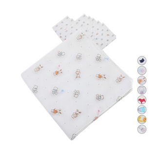 베이비베어 무형광 나염 면 손수건 10p