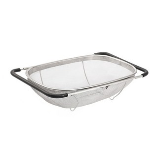 德利生活 手提伸縮水槽瀝水籃, 大號(24 x11 x 36cm 伸展24 x 11 x 56cm), 1個, 不鏽鋼