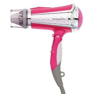 TESCOm 負離子吹風機 TID960TW, 雙氣流風罩設計，1.4立方米每分鐘，快速乾髮，1400W, 亮麗粉, 1支