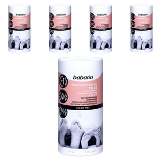 Babaria 草本花香爽足粉 控制汗水和難聞氣味, 100ml, 1瓶, 5瓶