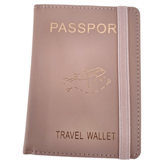 城市漫遊 皮革護照夾, PU皮革 旅行錢包, 粉色, 107*150mm