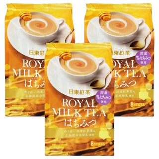 日東紅茶 皇家蜂蜜奶茶，含國產蜂蜜，北海道全粉乳使用, 13.5g, 8條, 3袋