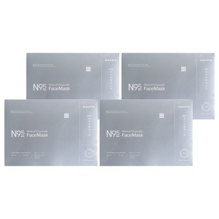 HAOFA 氣密型N95立體醫療口罩 防曬活性碳款 S, 30片, 4個, 鉑石碳