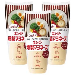 KEWPIE 煙燻美乃滋 深沉煙燻香氣 搭配食材創造不同風格下酒菜, 200g, 3條