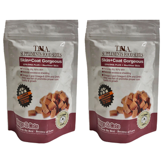 T.N.A. 悠遊 皮毛好美麗 EPA/DHA毛髮保健營養錠 全齡犬貓適用 Omega-3 Omega-6 深海魚油 幫助毛髮亮麗, 皮膚/毛髮, 80顆, 2袋